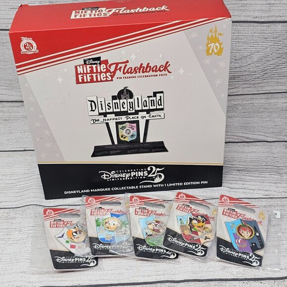 Disney Niftie Fifties Flashback Pin Event Marquee Collectible Stand LE 150 w/ fu - Picture 1 of 6